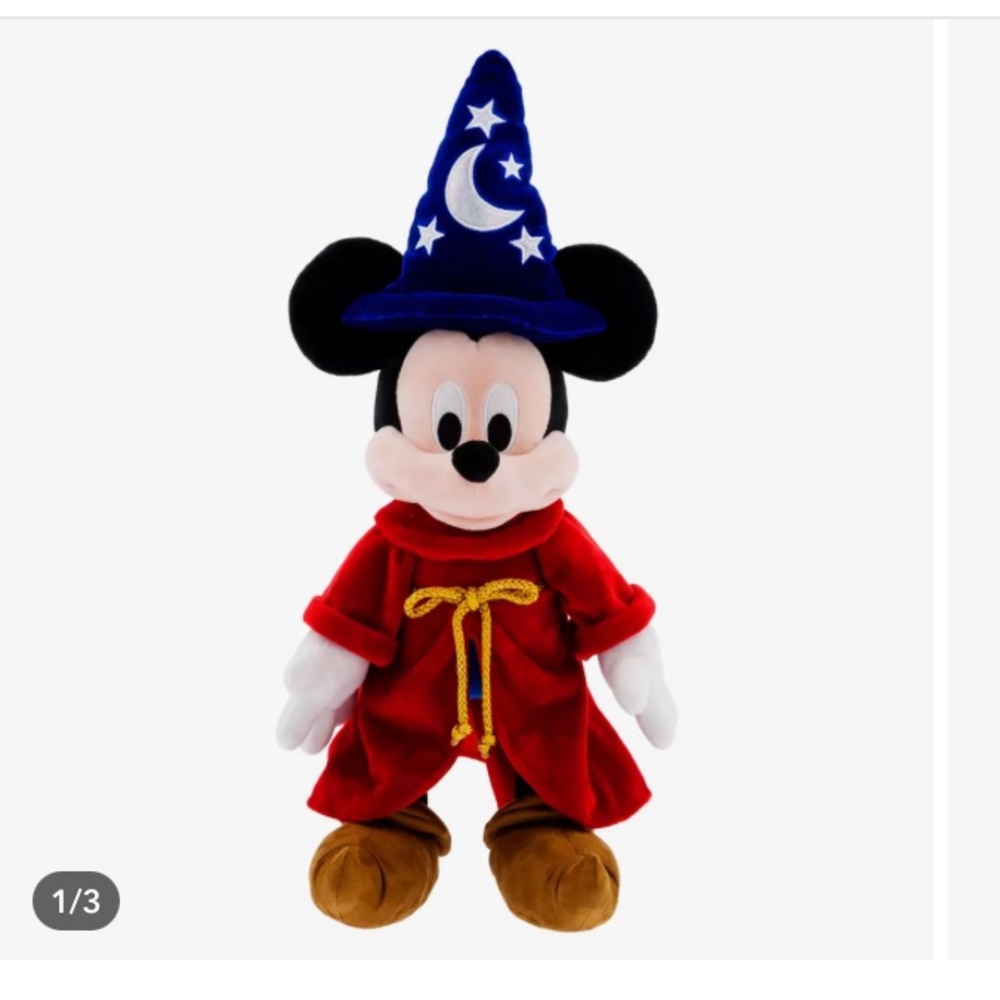 Disney Store Sorcerer Mickey Mouse Plush - Fantasia - 17”